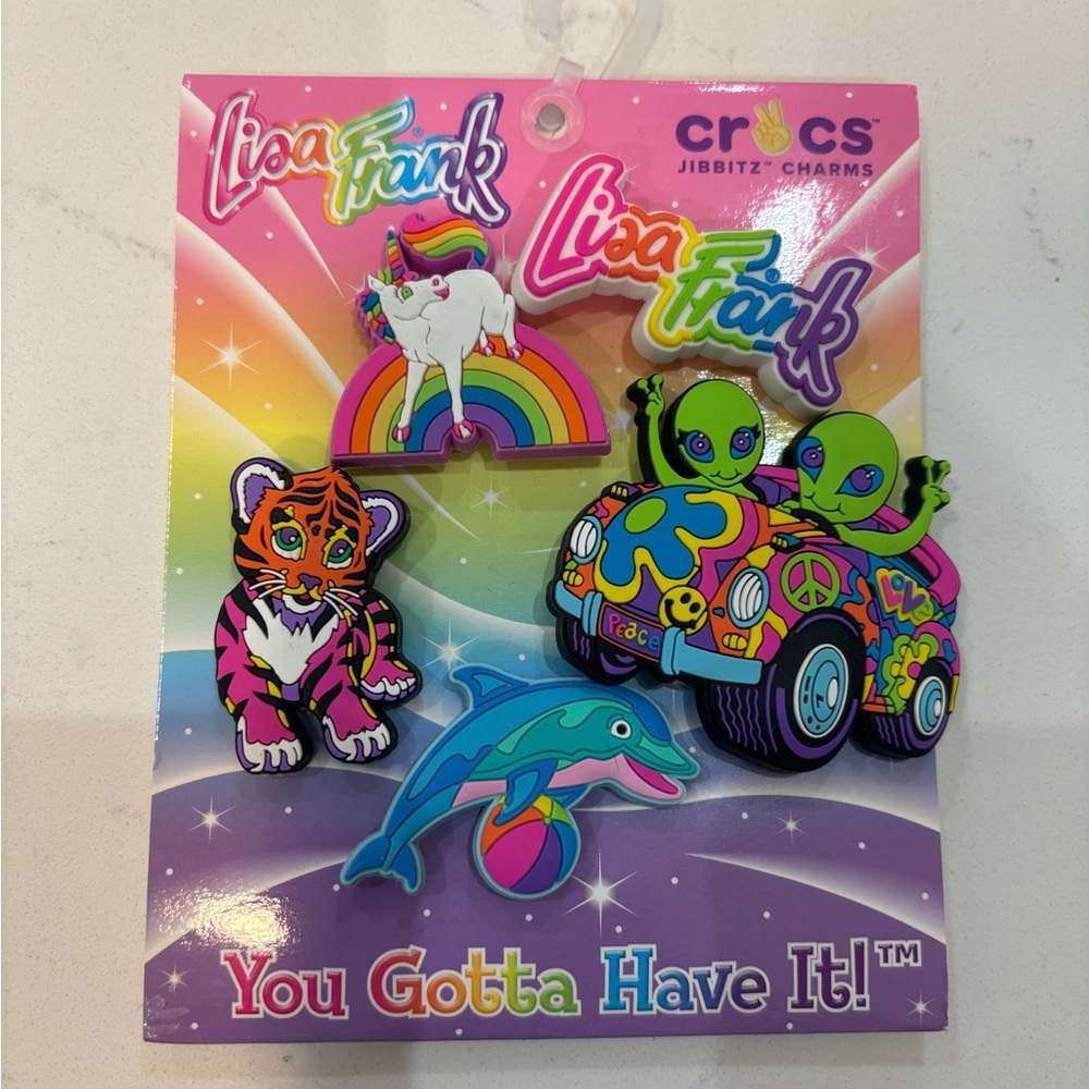 Lisa Frank 5-Pack Jibbitz Croc Charms NWT